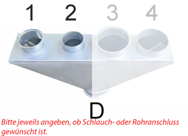 Sammler mit 2 Rohr- oder Schlauchanschlüssen