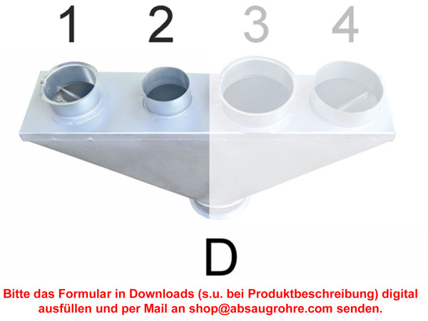 Sammler mit 2 Rohr- oder Schlauchanschlüssen